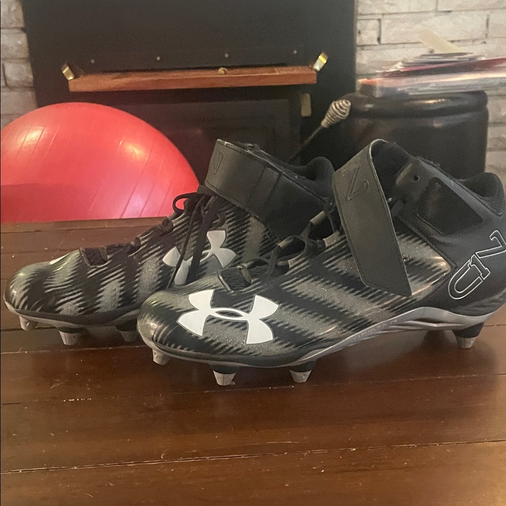 Under Armour Cam Newton Black and Grey Cleats NEW